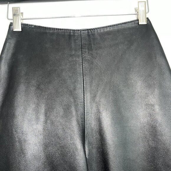 Isabel Women's Leather Pants size 2 Black Stretchy back Night Out Career - Picture 3 of 10
